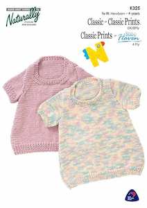 K325 Short Sleeve Little Dress in 4ply/8ply*