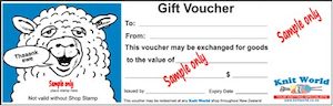 Instore Knit World Gift Vouchers