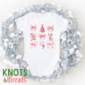 Pink Christmas bows - infant