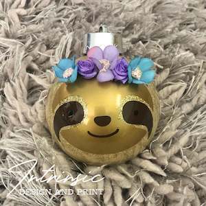 Floral sloth bauble