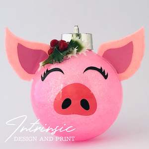 Floral Pig bauble