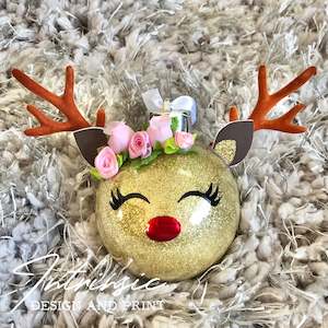 Floral Reindeer Baubles