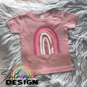 0-3mth Rose tee - Brinley rainbow