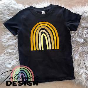 Size 10 Black tee - Reid rainbow