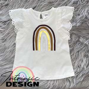 6-12mth frill tee - Tucker rainbow