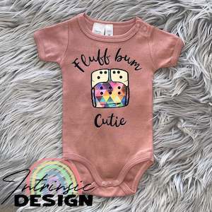 0-3mth Rose onesie - Fluff bum cutie