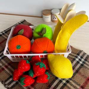 Set of felt fruit