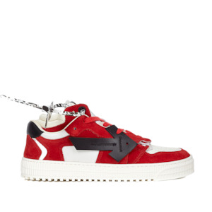 Footwear: "Floating Arrow" Sneakers - Red Black