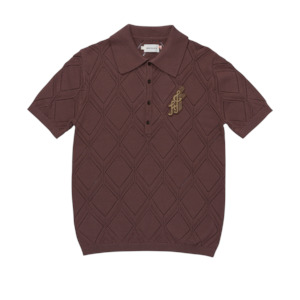 Diamond Knit Polo - Brown