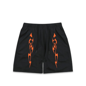 Flame Mesh Shorts - Black