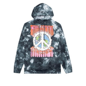 Peace On Earth Hoodie - Black Tie Dye