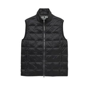 Footwear: High Neck Down Vest - Black