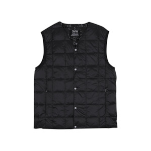 V-Neck Down Vest - Black