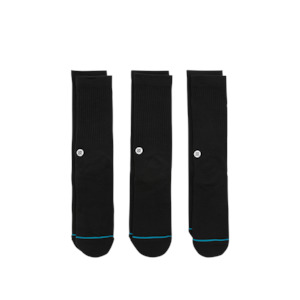 Footwear: Icon Crew Sock 3 Pack - Black