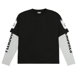 Footwear: Becuz Layered Long Sleeve - Black