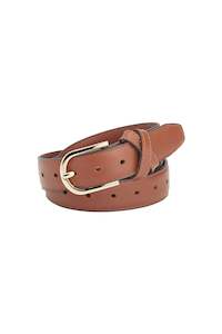 BOYFRIEND BELT TAN/GOLD