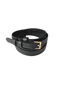 SADDLE BELT GOLD BUCKLE