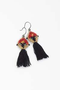 Clothing: ISHI ARETE PENDULO BLACK & ORANGE SILK - Y1015