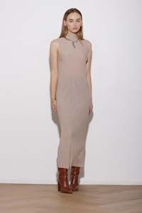 Imagawa Dress Boatneck Gold (linen Look)