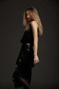 Clothing: SEQUIN HIPSTER SKIRT BLACK