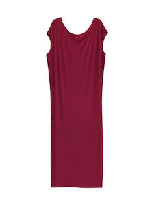 Clothing: LASER T MAXI DRESS MERLOT