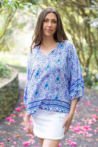 blouse: Charlo - Angelica Top Blue Boho