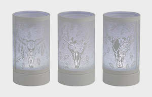 LED Warmer Lamp | Cow Skulls - White