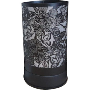 Butterfly and Roses Black Touch lamp