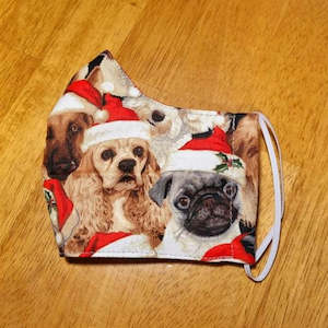 Clothing: Christmas Face Masks 100% Cotton | Doggy Christmas