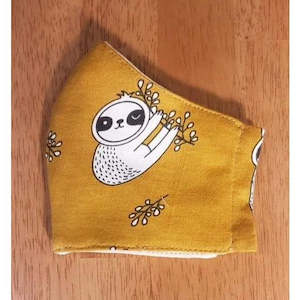 Face Masks - 100% Cotton - Sloth .