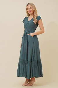 Clothing: Dusky Maxi Dress | Green