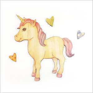 Clothing: Unicorn Standing - Kids Pine Wall Art