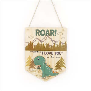 Pine Flag Wall Art - Dinosaur Roar