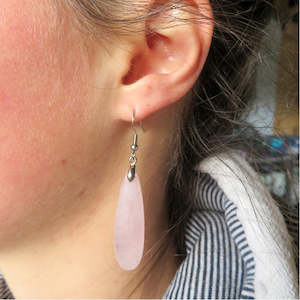 Rose Quartz Long Earrings