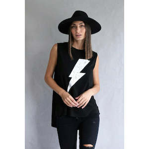 Clothing: High Voltage Tank | Black | Love Lily The Label