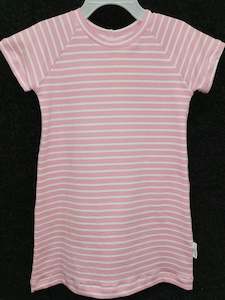 Millie T-Shirt Dress | Dusty Pink & White Stripe