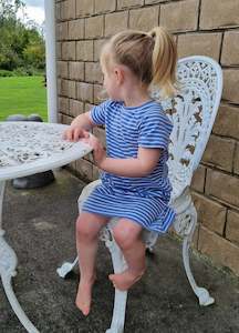 Clothing: Millie T-Shirt Dress | Blue & White Stripe