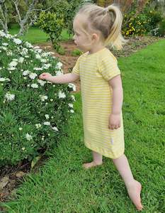 Millie T-Shirt Dress | Yellow & White Stripe