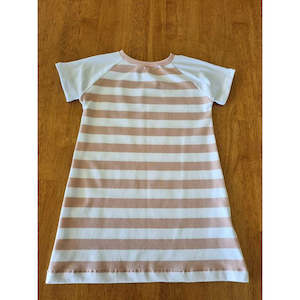 Millie T-Shirt Dress | Light Pink & White Stripe