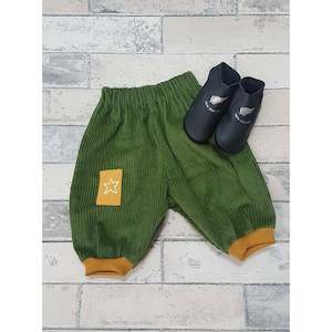 Green & Mustard Corduroy pants 0-3mnths