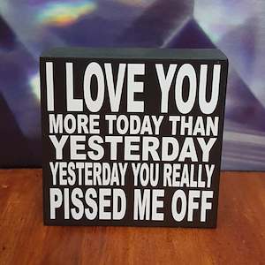 Clothing: I LOVE YOU MORE TODAY 9CMX9CM