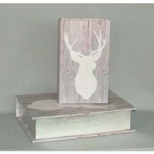 Stag Head Set of 2 Book Storage Box