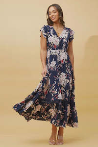 Clothing: Dusky Florals Dress | Navy Floral