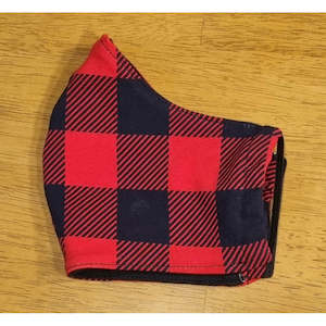 Clothing: Face Masks 100% Cotton | Red Check