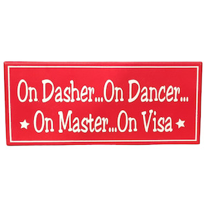 On Dasher On Dancer | Christmas Plaque  28x12cm