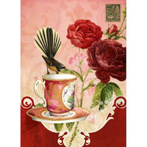 Clothing: Mini Notecard - Fantail & Teacup