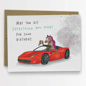 Clothing: Card - Pony Ferrari Birthday