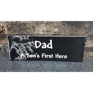 Clothing: Dad - A Sons First Hero 4" x 12"