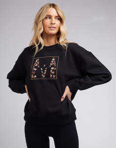 Clothing: Huxley Leopard Crew - Black | All About Eve