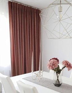 Internet only: Ljuva Old Pink Velvet Curtains